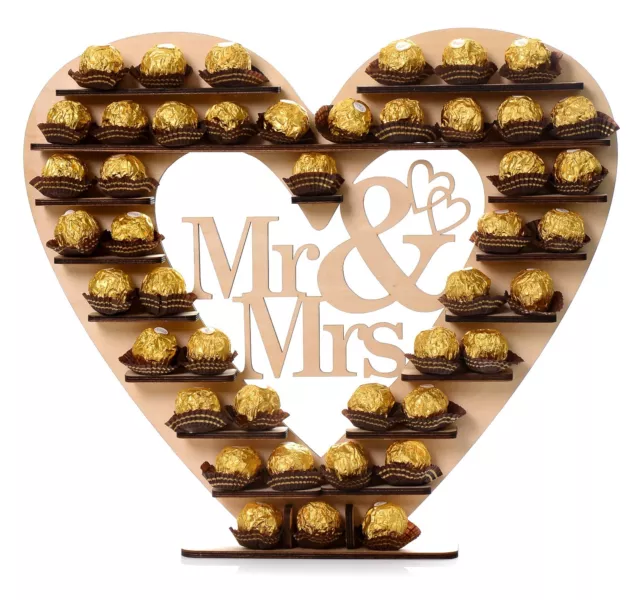 Support chocolat mariage Ferrero Rocher pièce maîtresse bonbons arbre cœur M. & Mme