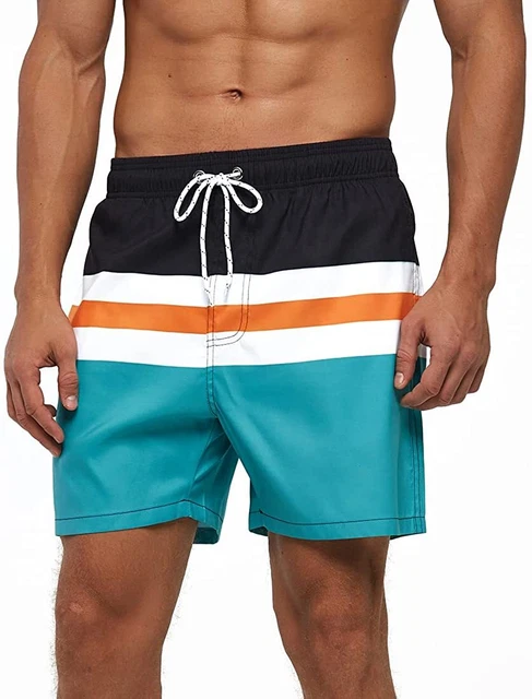 SILKWORLD Mens Swimming Trunks 5 Inch Inseam Swim Shorts Summer Bathing Suit Swi