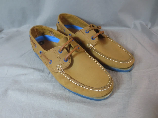 Nuove scarpe da barca Chatham da uomo nabuk marrone chiaro taglia UK 9