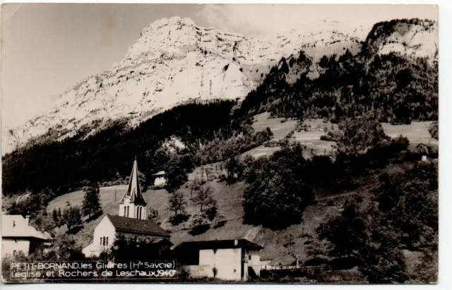 PETIT BORNAND les Glieres - Haute Savoie - CPA 74 église et rochers de Leschaux