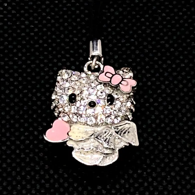 Hello Kitty Angel Strap with Zirconia Unused Sanrio Limited to Japan Rare 2010