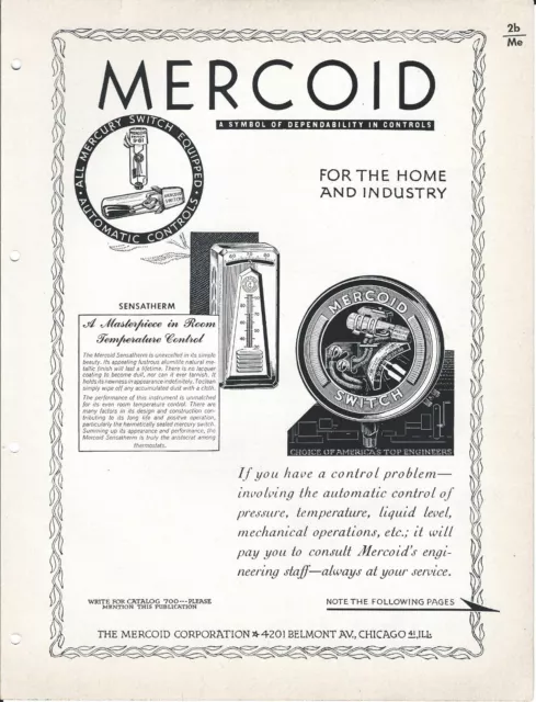 MRO Brochure - Mercoid - Mercury Switch Temperature Control - c1952 (MR66)