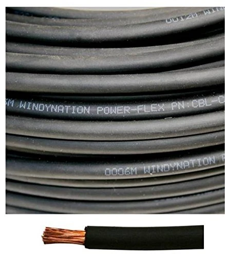 6 Gauge 6 AWG 40 Feet Black Welding Battery Pure Copper Flexible Cable Wire -...