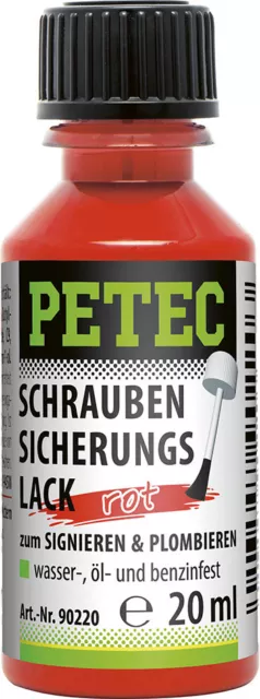 PETEC Schraubensicherungslack 20 ml Pinselflasche