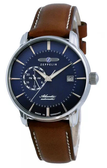 Zeppelin Atlantic Automatik Herrenuhr 84703 mit 24-Stundenanzeige & Lederarmband