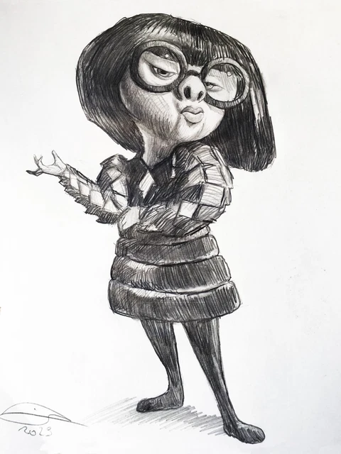 ORIGINAL ANIMATION ART Pencil Drawing EDNA MODE THE INCREDIBLES ORIGINAL ANIMATION ART Pencil Drawing EDNA MODE THE INCREDIBLES