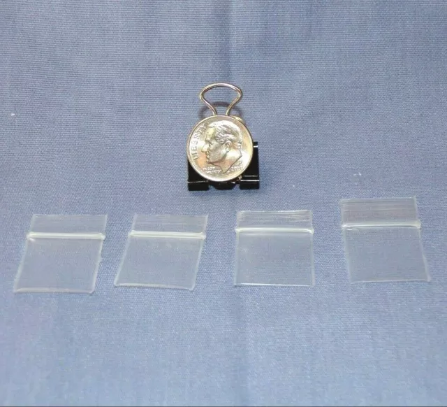 Dollhouse Miniature Sealable Zip Storage Plastic Baggies Bag 1x3/4 Clear Lot 4