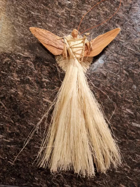 Engel "Harfe" - handgemacht aus Sansibar - Naturmaterialien m. Aufhänger - 20cm