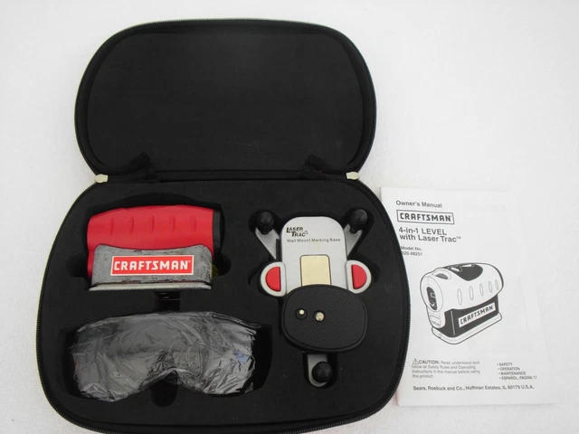 CRAFTSMAN 4 IN 1 Laser Trac Level Measuring Tool Combo Kit 32048251 EUC 44.99 PicClick