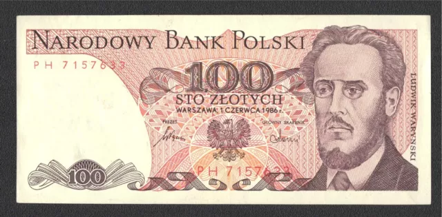 Polen / Poland; P. 143e); 100 Zlotych vom 1.6.1986