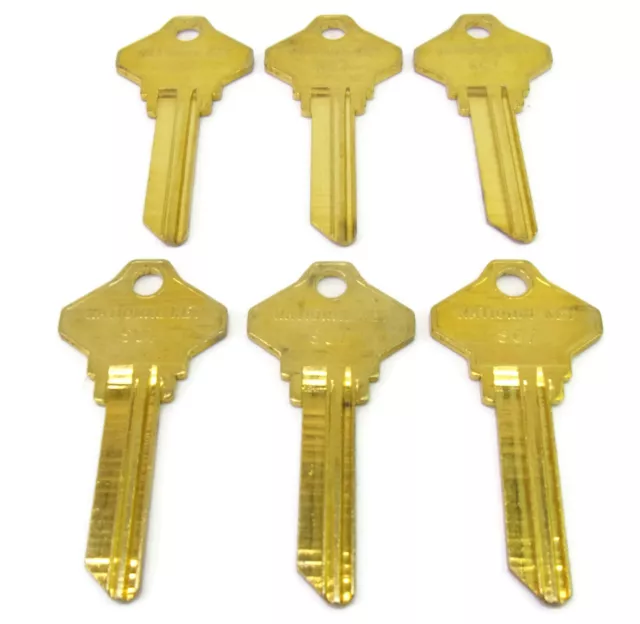 6-pcs SC7 Brass Key Blanks Cole National U.S.A.