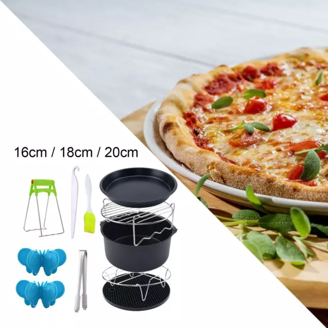 Set of 10 Air Fryer Accessories Air Fryer Parts Pizza Pan Bread Rack for BBQ