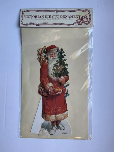 Victorian Style Die-Cut Ornament 1990 Free Standing With Envelope