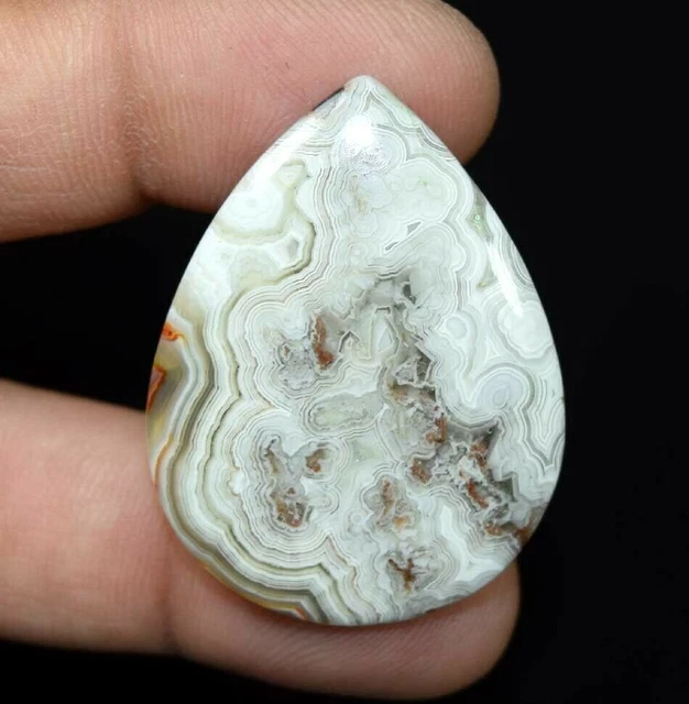 Crazy Lace Agate Cabochon 100% Naturel 36.25 Cts. Poire Pour Pendentif En Argent