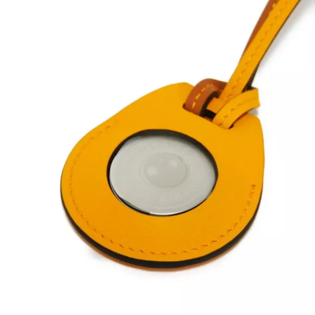 AUTHENTIC HERMES air tag key ring Apple AirTag Keyring Swift Saffron Serie...