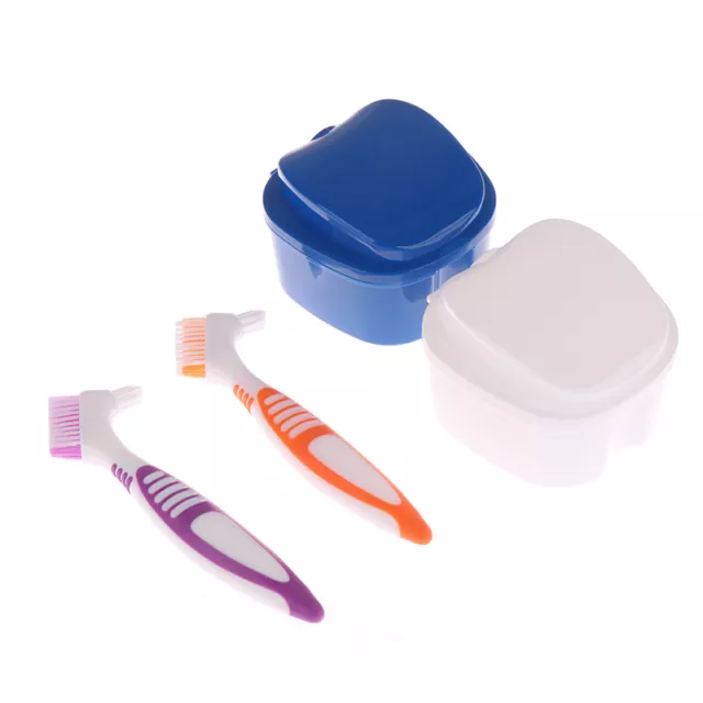 Denture Bath Cleaner Retainer With Tray Case Holder Storage denture brush -tz