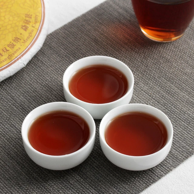 357g Yunnan Puerh Ripe Tea Dry Storage Ripe Tea Menghai Flavor Seven Seed Cake