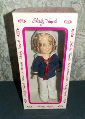 Sweet Vintage Ideal Shirley Temple Doll in Navy Sailor Uniform!Original Box/1982
