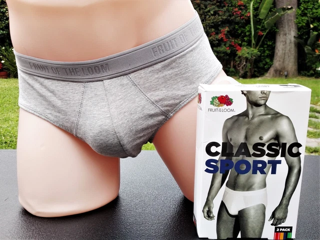 NIB Vintage circa 2017 FRUIT OF THE LOOM Classic Sport Brief 2-Pack Gray MEDIUM