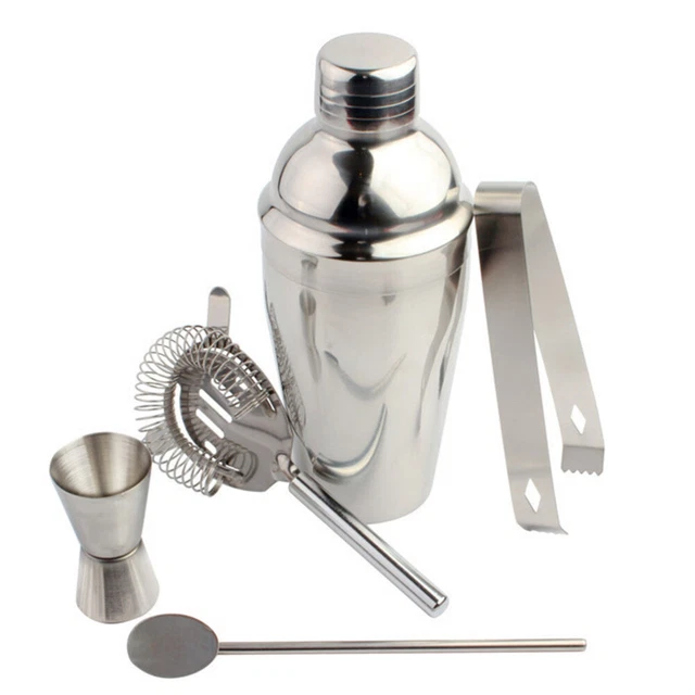 5 pièces kit shaker à cocktail de vaisselle vintage ustensiles en 5