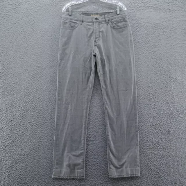 John Varvatos Mens Straight Leg Jeans 33x31 Gray Tonal Stripe All Cotton USA