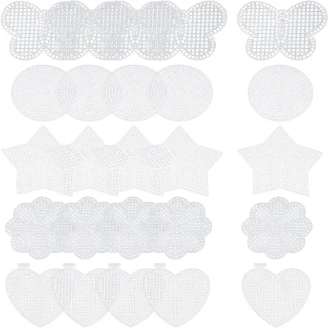 Plastic Sheet Mesh Embroidery Piece  Transparent Plastic Sheet  Embroidery Yarn