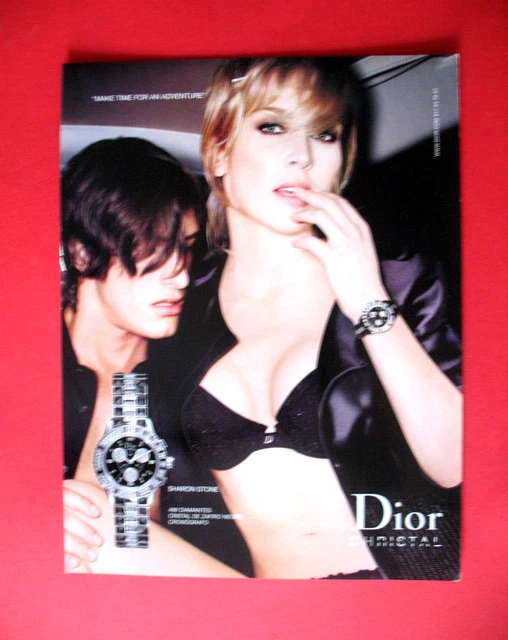 Publicite De Presse Dior Chrystal Montre Actrice Sharon Stone Ad 2007