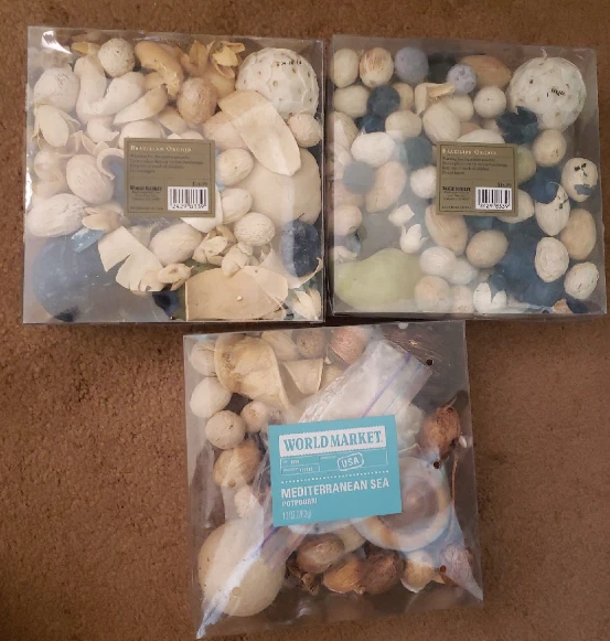 Brazilian Orchid Potpourri 20 oz total (2 packages of 10oz) & Mediterranean Sea