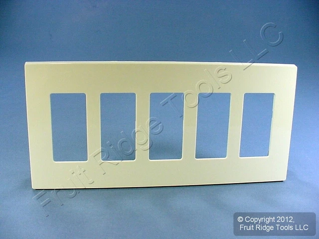 Leviton Almond 5-Gang Midway Decora Screwless Wallplate Cover GFCI GFI SJ265-SA