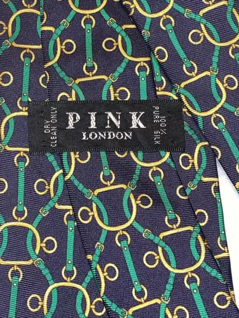 THOMAS PINK tie LONDON 100% SILK, Made in ENGLAND, Gold, Green, Luxury Neckie