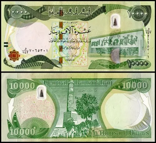 100,000 Iraqi Dinar - 10 x 10000 IQD ( 10K ) RARE & Limited Quantity - AUTHENTIC