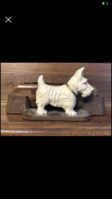 Syroco Wood Scottish Terrier Brush Caddy