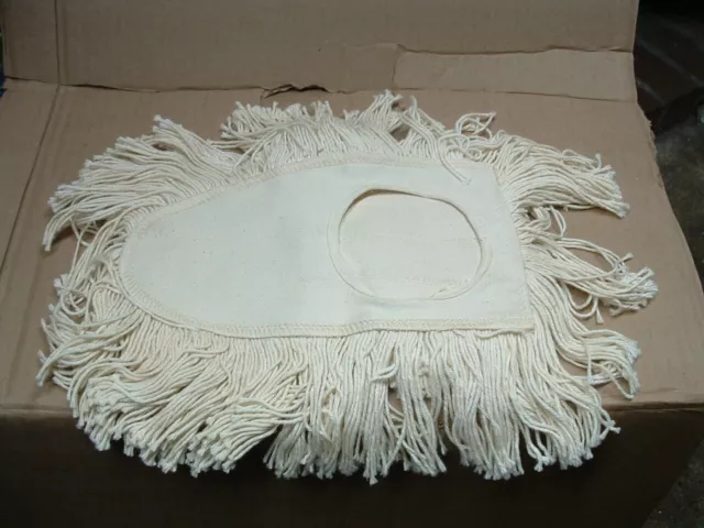 7 Cotton Commercial Dust Mop Head 5" X 9" Round Hole U Shape Split Pocket Usa