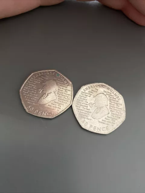 2 X Very Rare sherlock holmes 50p 2019 Collectable Words The Four Wrong