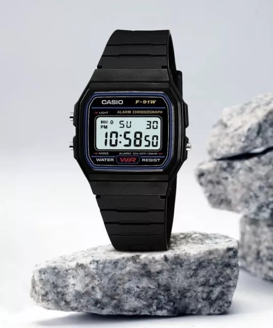 Casio F-91W Classic Resin Strap Digital Waterproof Sport Watch- Black