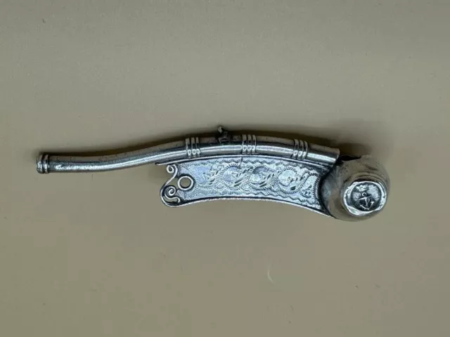 Victorian Sterling Silver Royal Naval Bosun’s Whistle Made by George Unite