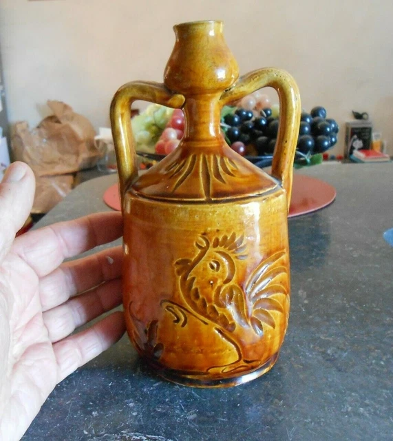 Ancienne Bouteille à Liqueur En Grès Signée KLEM – Fabriquée En Italie Années 70