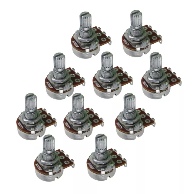 10PCS A500K Guitar Mini Potentiometer Audio Taper Short Shaft Bayonet Tip Pot