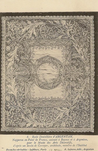 Carte Postale Ecole Dentelliere D'argentan Napperon En Point De France Bayeux
