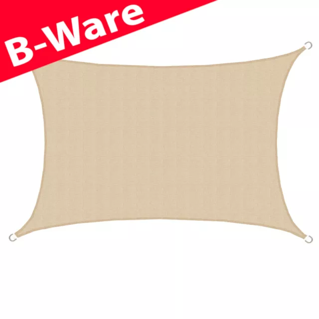 B-Ware XL Sonnensegel 4x6m HDPE Rechteck UV-Sonnen-Schutz Terrasse Balkon Garten