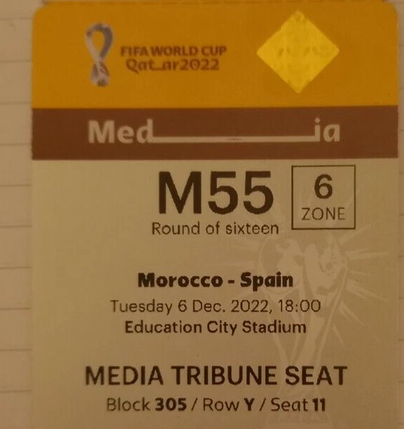 Ticket Match Brésil Serbie - Coupe Du Monde FIFA 2022 Qatar #16 - Original Rare