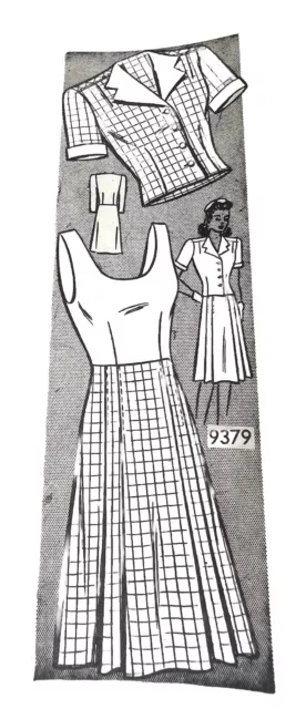 VINTAGE 1940S 1950S Marian Martin Princess Dress Jacket Set Pattern ...