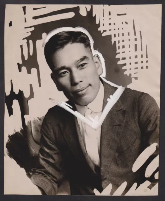 1918 JUN FUJITA Extremely Early Studio Photo of Pioneer Photo Journalist Artist