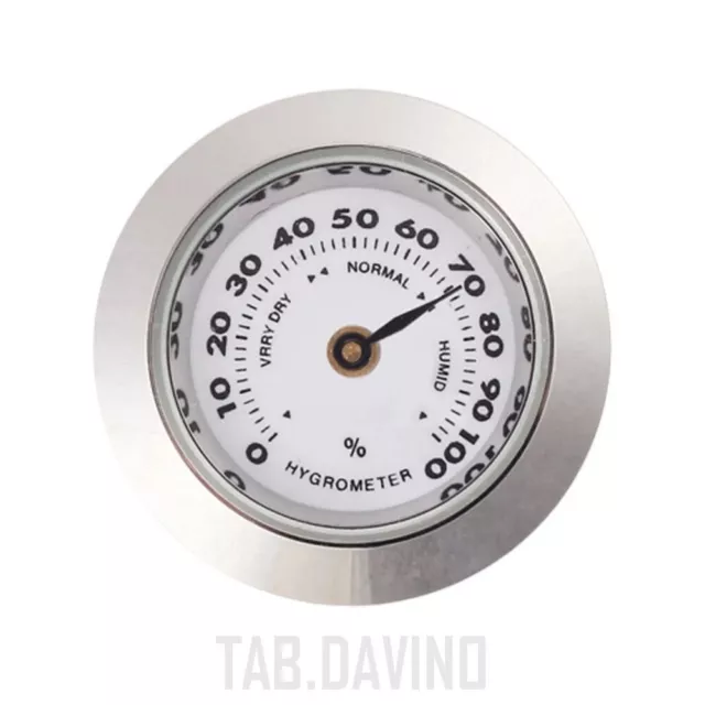 Mini Hygrometer Analog Für Zigarren 28 MM Silver