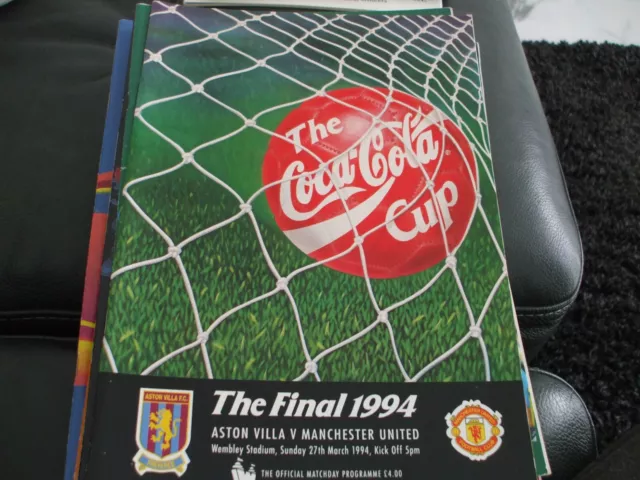 Aston Villa v Manchester United League Cup Final 27 March 1994