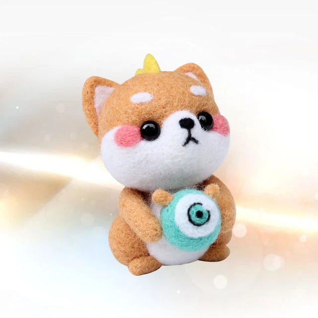 Peluche perro hágalo usted mismo muñeca de fieltro de lana principiantes kit itinerante suministros animal