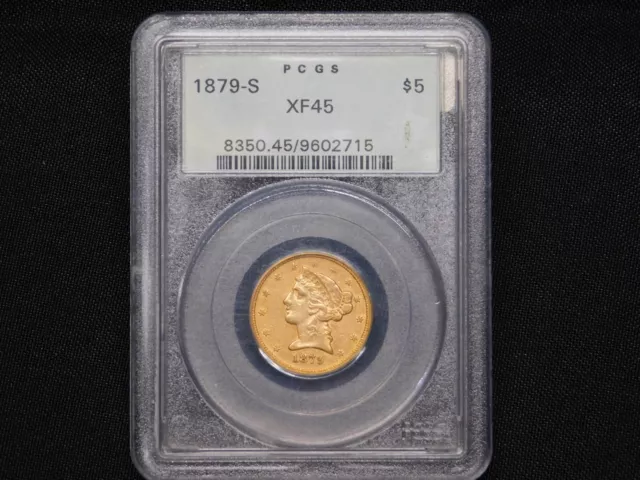1879-S $5 PCGS XF45 Liberty Gold Half Eagle Coin