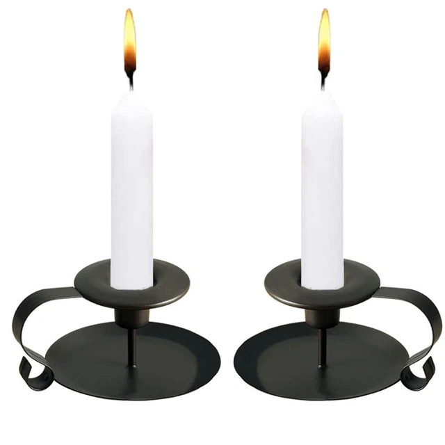 Retro Wrought Iron Candle Holders - Simple and Decorative - 2Pcs