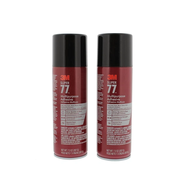 3M Super 77 -Glue Multipurpose Adhesive for Foil Plastic Paper Foam Metal (Pa...