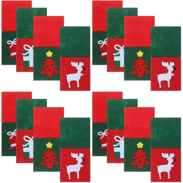 16 pz porta posate natalizie Holiday Cutter forks borse